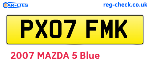 PX07FMK are the vehicle registration plates.