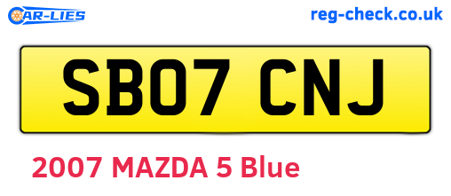 SB07CNJ are the vehicle registration plates.