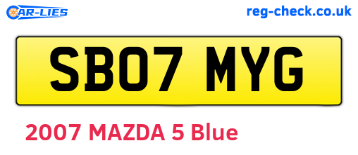 SB07MYG are the vehicle registration plates.