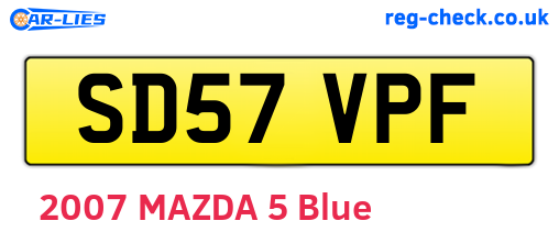 SD57VPF are the vehicle registration plates.