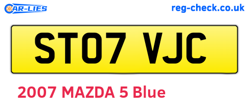ST07VJC are the vehicle registration plates.