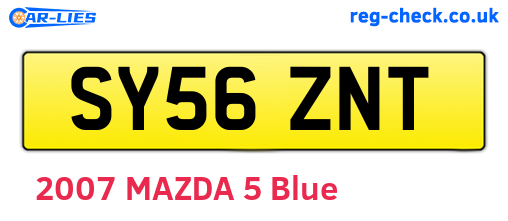 SY56ZNT are the vehicle registration plates.