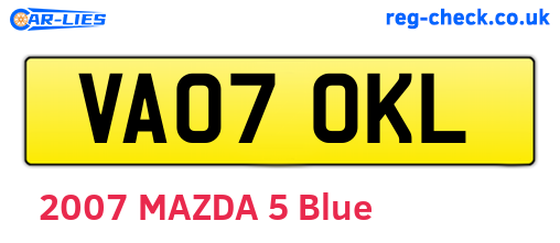 VA07OKL are the vehicle registration plates.