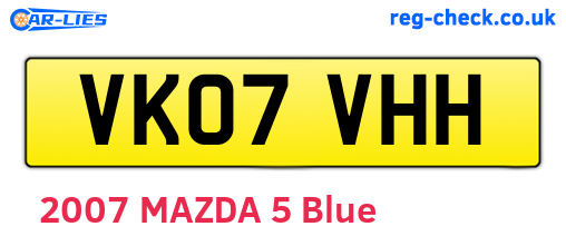 VK07VHH are the vehicle registration plates.