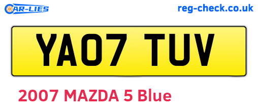 YA07TUV are the vehicle registration plates.