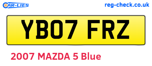 YB07FRZ are the vehicle registration plates.