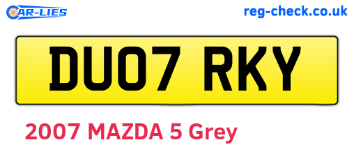 DU07RKY are the vehicle registration plates.