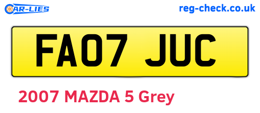 FA07JUC are the vehicle registration plates.