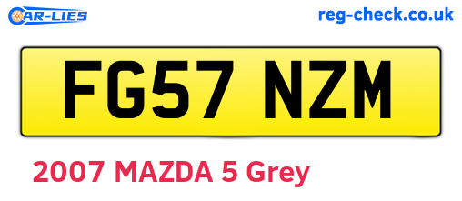 FG57NZM are the vehicle registration plates.