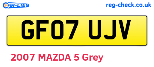 GF07UJV are the vehicle registration plates.