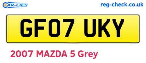 GF07UKY are the vehicle registration plates.