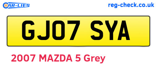 GJ07SYA are the vehicle registration plates.