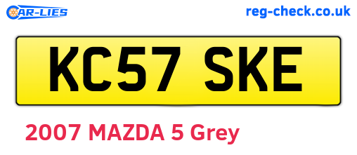 KC57SKE are the vehicle registration plates.