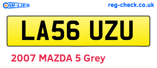 LA56UZU are the vehicle registration plates.