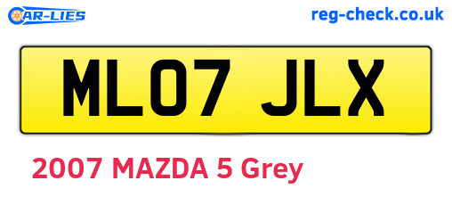 ML07JLX are the vehicle registration plates.