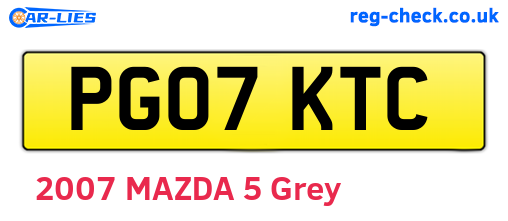 PG07KTC are the vehicle registration plates.