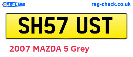 SH57UST are the vehicle registration plates.