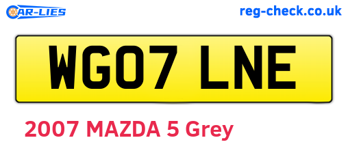 WG07LNE are the vehicle registration plates.