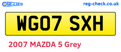WG07SXH are the vehicle registration plates.