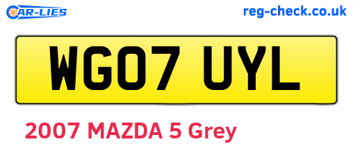 WG07UYL are the vehicle registration plates.