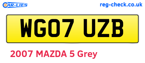 WG07UZB are the vehicle registration plates.