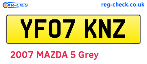 YF07KNZ are the vehicle registration plates.