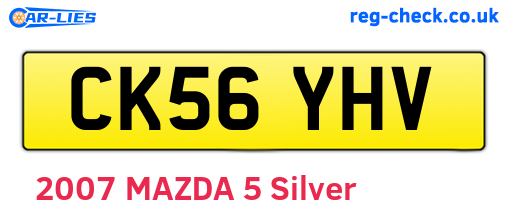 CK56YHV are the vehicle registration plates.
