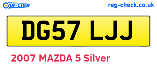 DG57LJJ are the vehicle registration plates.