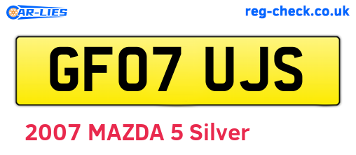 GF07UJS are the vehicle registration plates.