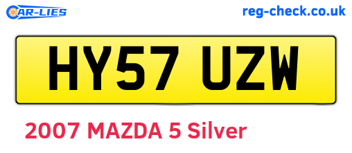 HY57UZW are the vehicle registration plates.