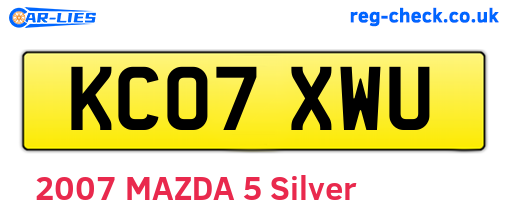 KC07XWU are the vehicle registration plates.