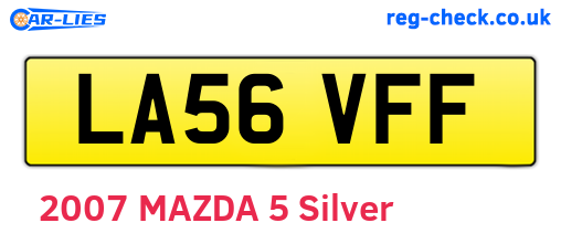 LA56VFF are the vehicle registration plates.