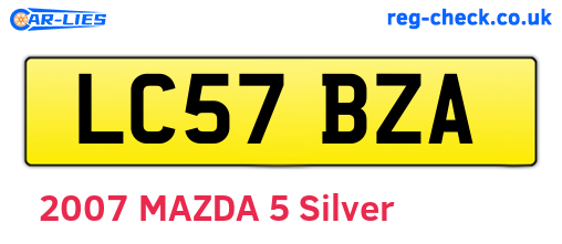 LC57BZA are the vehicle registration plates.