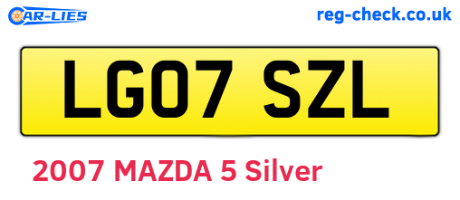 LG07SZL are the vehicle registration plates.