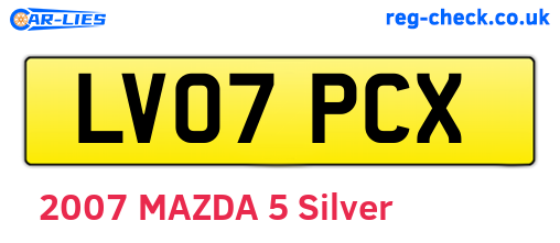 LV07PCX are the vehicle registration plates.