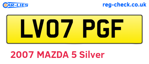 LV07PGF are the vehicle registration plates.