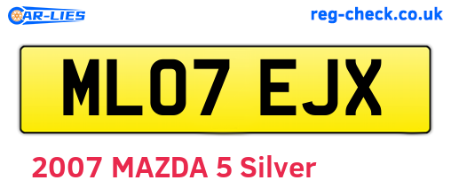 ML07EJX are the vehicle registration plates.