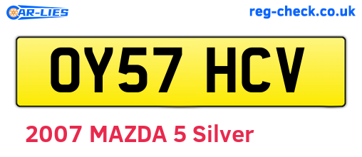 OY57HCV are the vehicle registration plates.