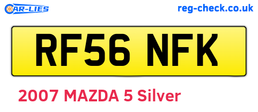 RF56NFK are the vehicle registration plates.