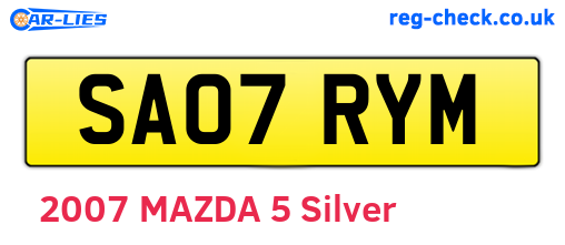 SA07RYM are the vehicle registration plates.