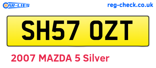 SH57OZT are the vehicle registration plates.