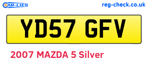 YD57GFV are the vehicle registration plates.