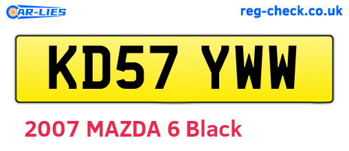 KD57YWW are the vehicle registration plates.