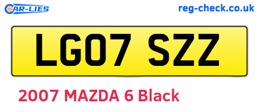 LG07SZZ are the vehicle registration plates.