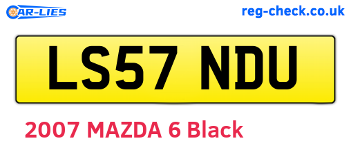 LS57NDU are the vehicle registration plates.