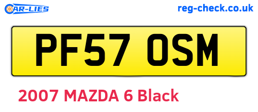 PF57OSM are the vehicle registration plates.
