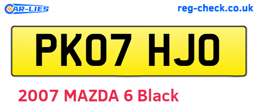 PK07HJO are the vehicle registration plates.