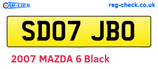 SD07JBO are the vehicle registration plates.