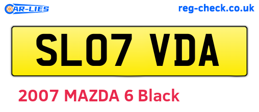 SL07VDA are the vehicle registration plates.