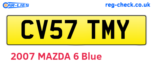 CV57TMY are the vehicle registration plates.